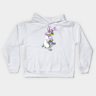 Bobtail BunnyCat: Blue Lynx Point (Pink) Kids Hoodie